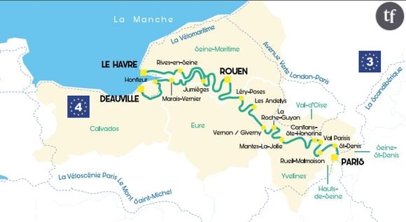 Carte La Seine à Vélo