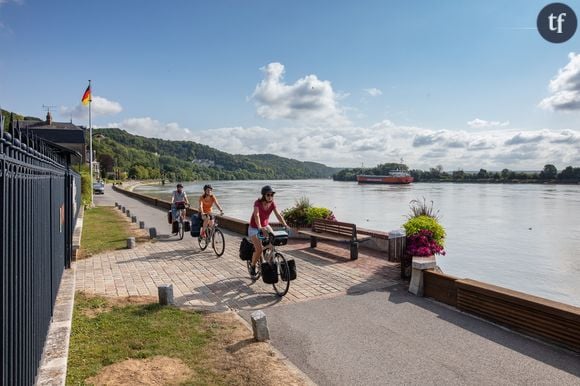 Bords de seine à vélo à Villequier