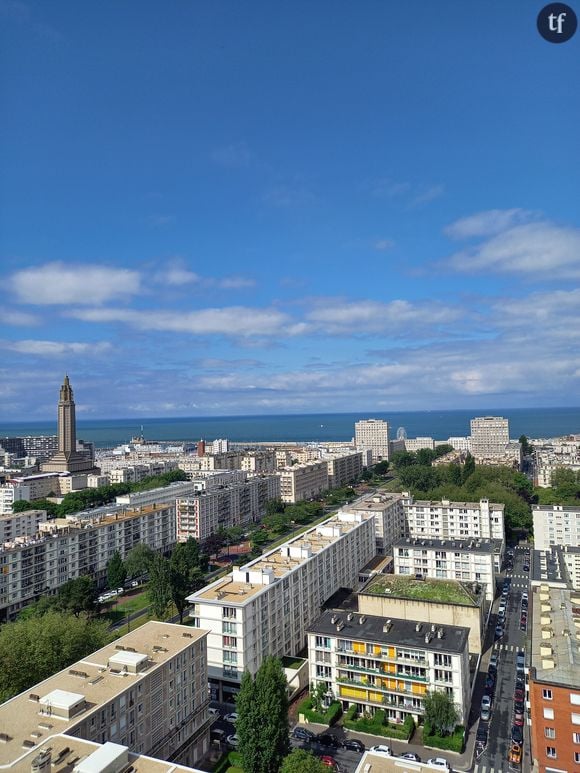 Vue du Havre du 17e étage de l'Hôtel de ville