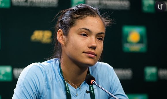 Emma Raducanu le 8 cotobre 2021 en conférence de presse du tournoi BNP Paribas Open WTA 1000 