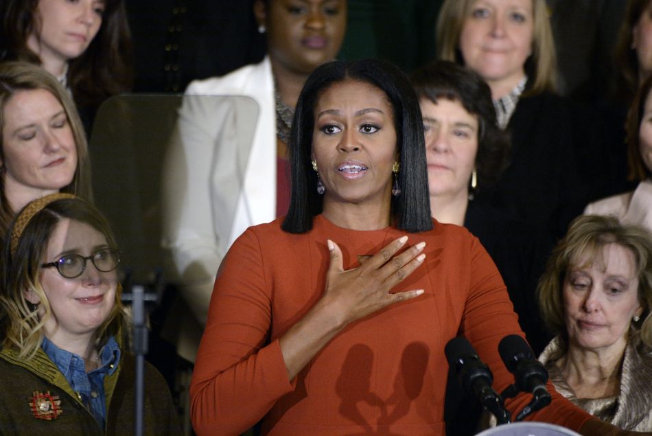 Michelle Obama pendant son discours du 6 janvier 2017 à Washington