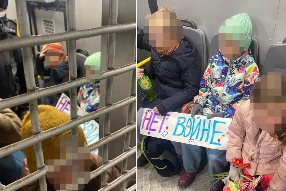 5 enfants venus déposer une fleur devant l'ambassade d'Ukraine arrêtés par la police russe