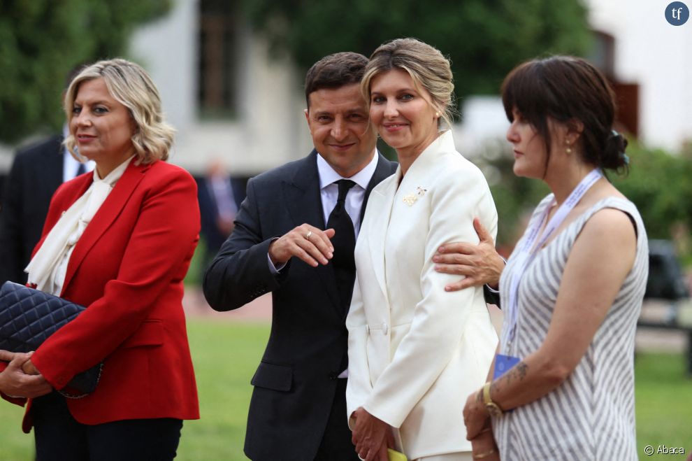  Le président ukrainien Volodymyr Zelensky et sa femme Olena Zelenska au Kyiv Summit of First Ladies and Gentlemen le 23 août 2021 