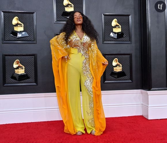 La chanteuse H.E.R aux Grammy Awards, le 3 avril à Los Angeles.