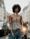  Street style : Didi Stone avant le défilé Jean-Paul Gaultier le 26 janvier 2022 à Paris 