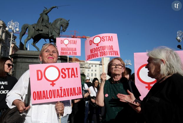 Marche de soutien à Mirela Cavajda et au droit à l'avortement à Zagreb en Croatie le 12 mai 2022