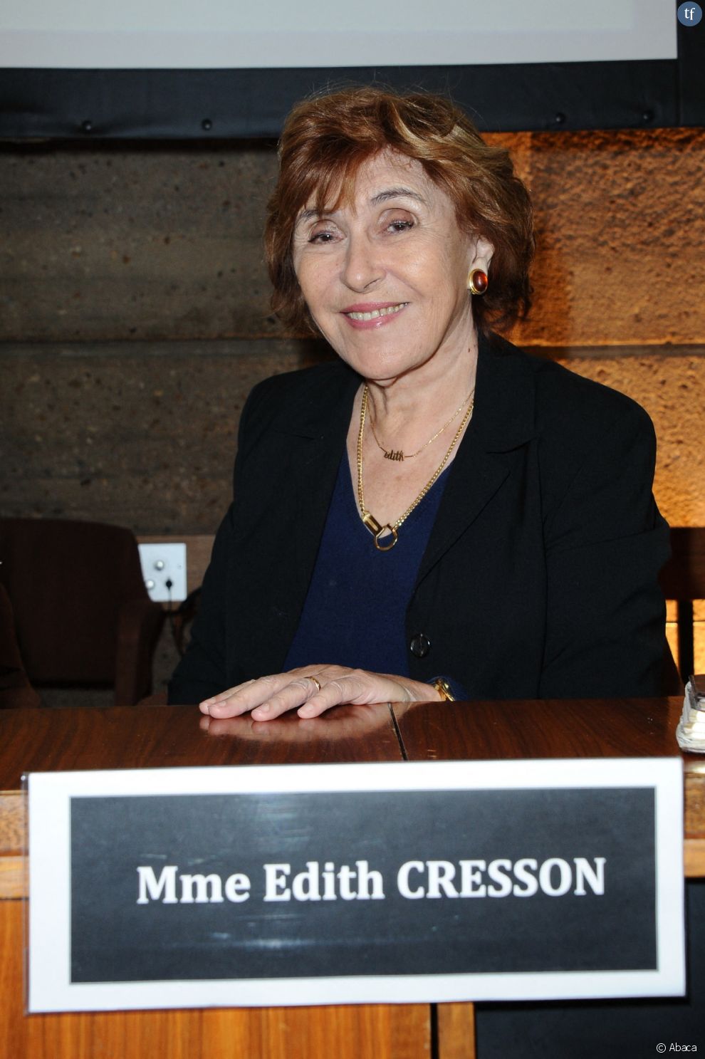 Edith Cresson au siège de l&#039;UNESCO, à Paris le 22 novembre 2013