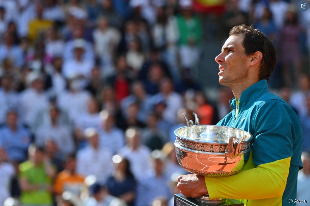 Rafael Nadal lors de sa 14e victoire en finale de Roland-Garros, le 5 juin 2022.