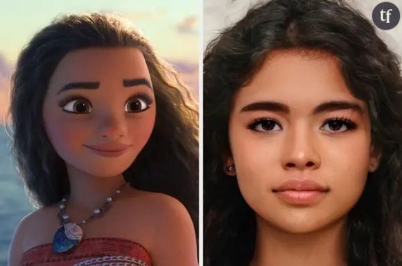 Moana dans la vraie vie imaginée par l'intelligence artificielle