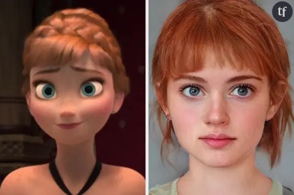 Anna de "La reine des neiges" dans la vraie vie imaginée par l'intelligence artificielle