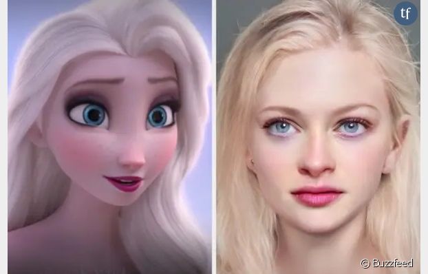 Elsa (La reine des neiges) dans la vraie vie imaginée par l'intelligence artificielle