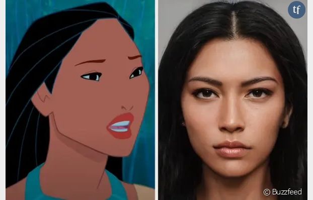 Pocahontas dans la vraie vie imaginée par l'intelligence artificielle