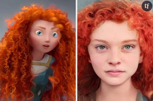 Merida (Rebelle) dans la vraie vie imaginée par l'intelligence artificielle