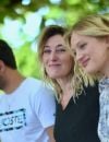   Sofiane Bennacer, Valeria Bruni-Tedeschi et Nadia Tereszkiewicz au photocall du film "Les Amandiers" lors du 15ème festival du film francophone d'Angoulême, le 27 août 2022  