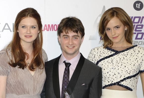 Bonnie Wright, Daniel Radcliffe et Emma Watson sont photographiés lors de la cérémonie des "National Movie Awards" 2010 qui s'est tenue au Royal Festival Hall à Londres, le 26 mai 2010.