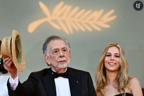 Francis Ford Coppola, à gauche, avec sa petite fille Romy Mars, à droite, le 16 mai 2024, à Cannes, dans les Alpes-Maritimes
