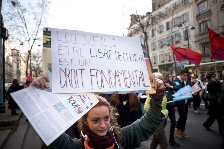 Manifestation le 17 janvier 2015 à Paris pour célébrer les 40 ans de la loi Veil sur la légalisation de l'avortement.
