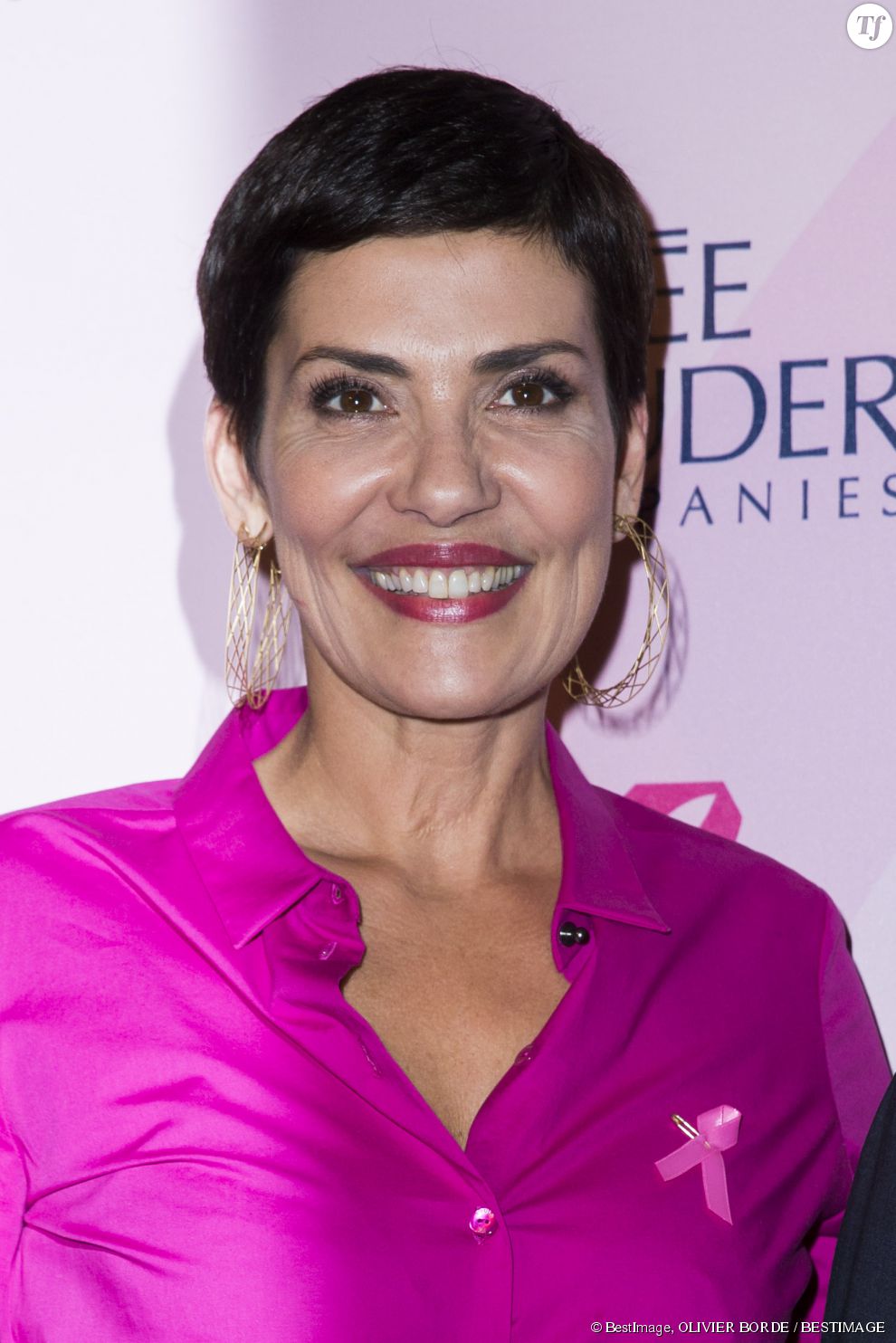 Cristina Cordula lors du lancement de la campagne contre le cancer du sein.