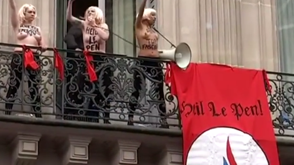 Défilé du 1er mai : la vidéo des Femen pendant le discours de Marine Le Pen