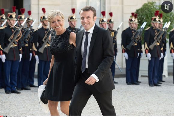 Emmanuel Macron et Brigitte Trogneux lors du dîner d'Etat organisé, mardi 2 juin, à l'Elysée.