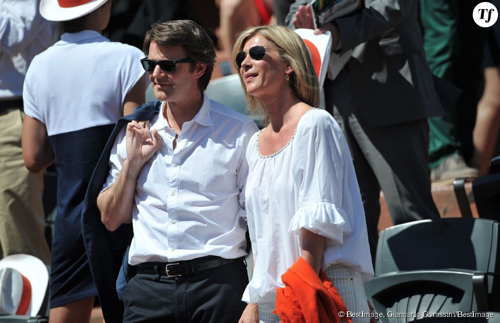 François Baroin et Michèle Laroque à Roland-Garros en 2014