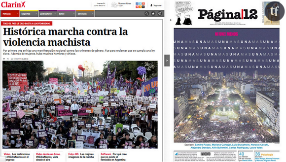 Les unes des journaux argentins au lendemain de la manifestation du 3 juin.