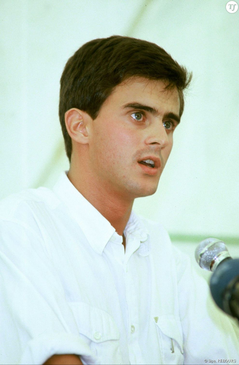Manuel Valls à l&#039;université d&#039;été des jeunes rocardiens aux Arcs, le 6 septembre 1985.