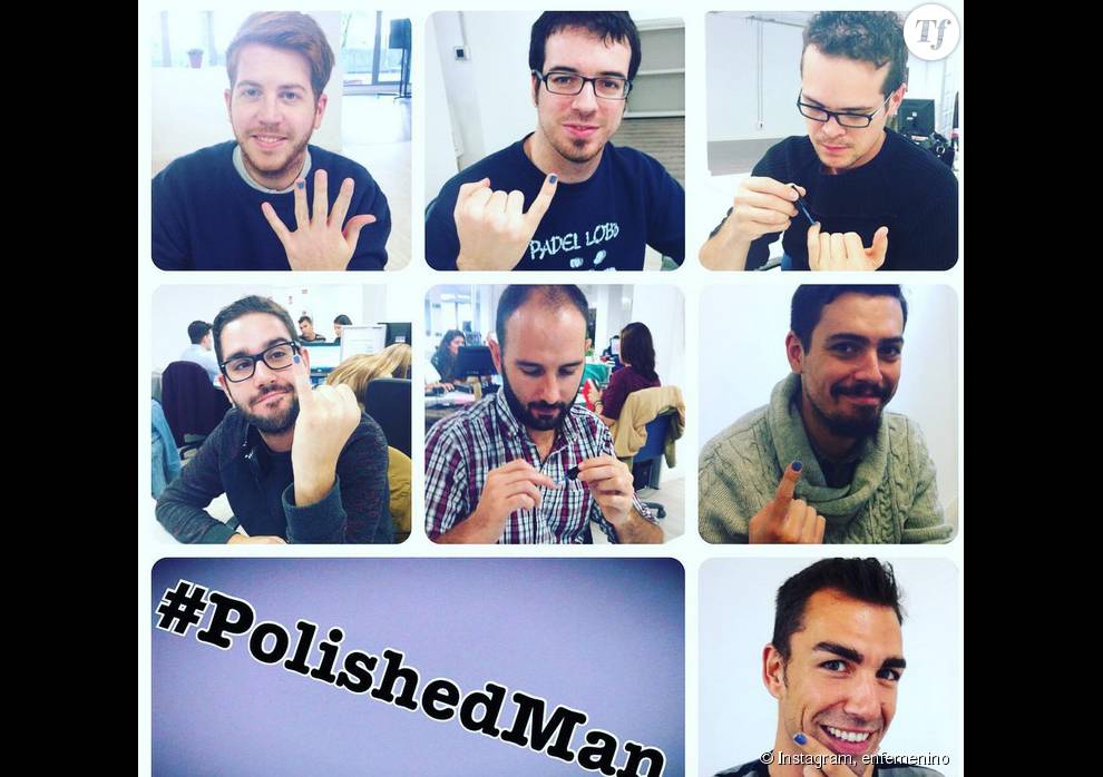 Ces hommes se vernissent un ongle pour apporter leur soutien à l&#039;initiative &quot;The Polished Man &quot;, qui lutte contre les violences sexuelles imposées aux enfants.