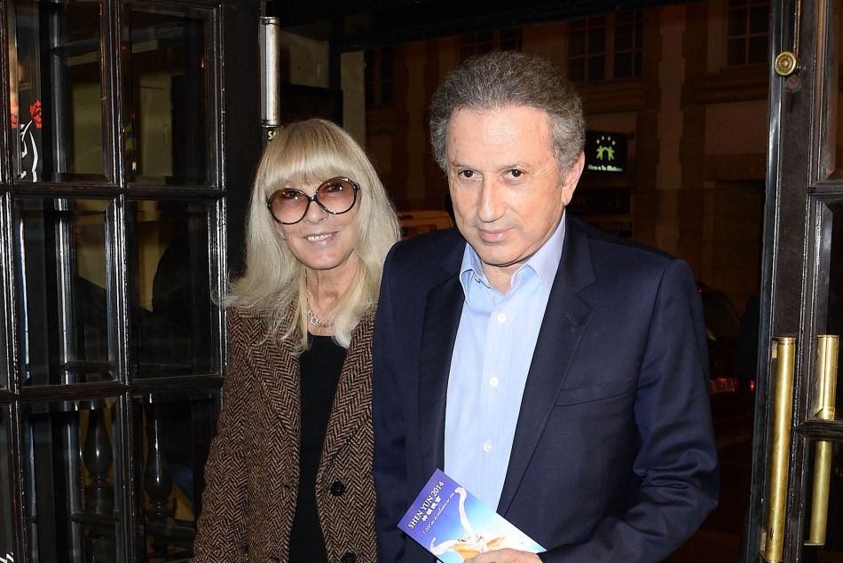 Dany Saval et son mari Michel Drucker - Première de la comédie musicale "La Belle et la Bête" avec Vincent Niclo dans le rôle de la Bête au théâtre Mogador à Paris le 20 mars 2014. 