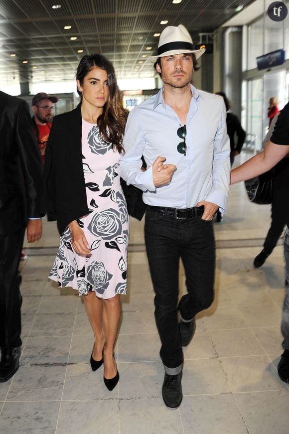 Nikki Reed et Ian Somerhalder - People à l'aéroport de Nice le 22 mai 2015 pendant le 68ème Festival du film de Cannes.