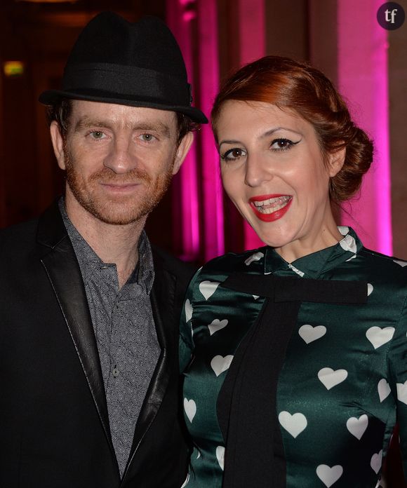 Mathias Malzieu (Dionysos) en couple avec Rose Marie - Lancement du livre "Finger in the nose" par Sandra Lou pour lutter contre le cancer des enfants au Palais Brongniart à Paris, le 2 novembre 2015. © Veeren Ramsamy/Bestimage 