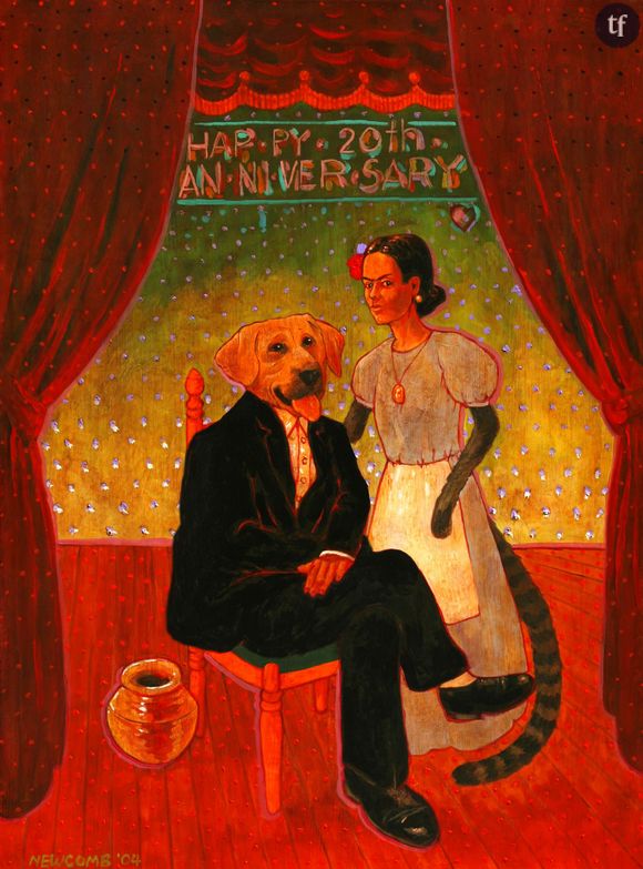 Diego and Frida by John Newcomb, acrylic on canvas