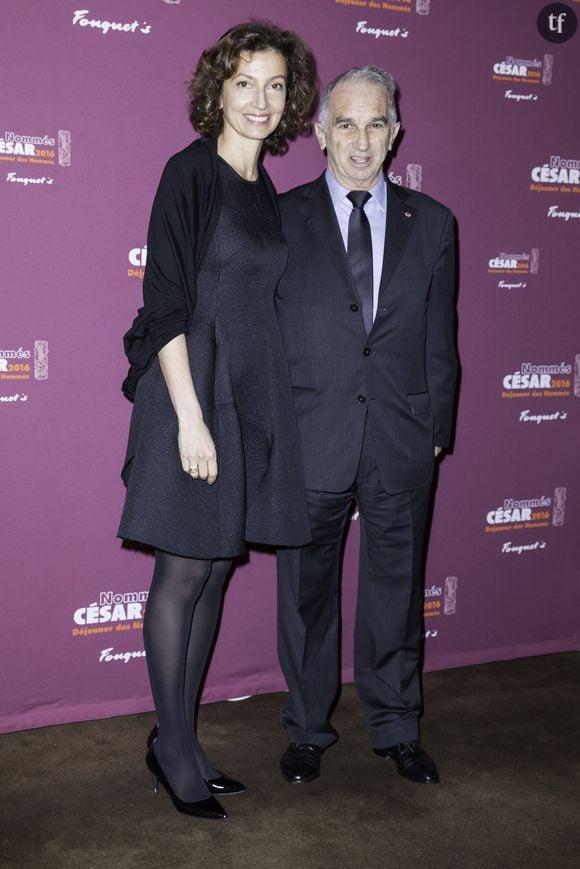 Audrey Azoulay et Alain Terzian au déjeuner des nommés aux César 2016 à Paris, le 6 février 2016