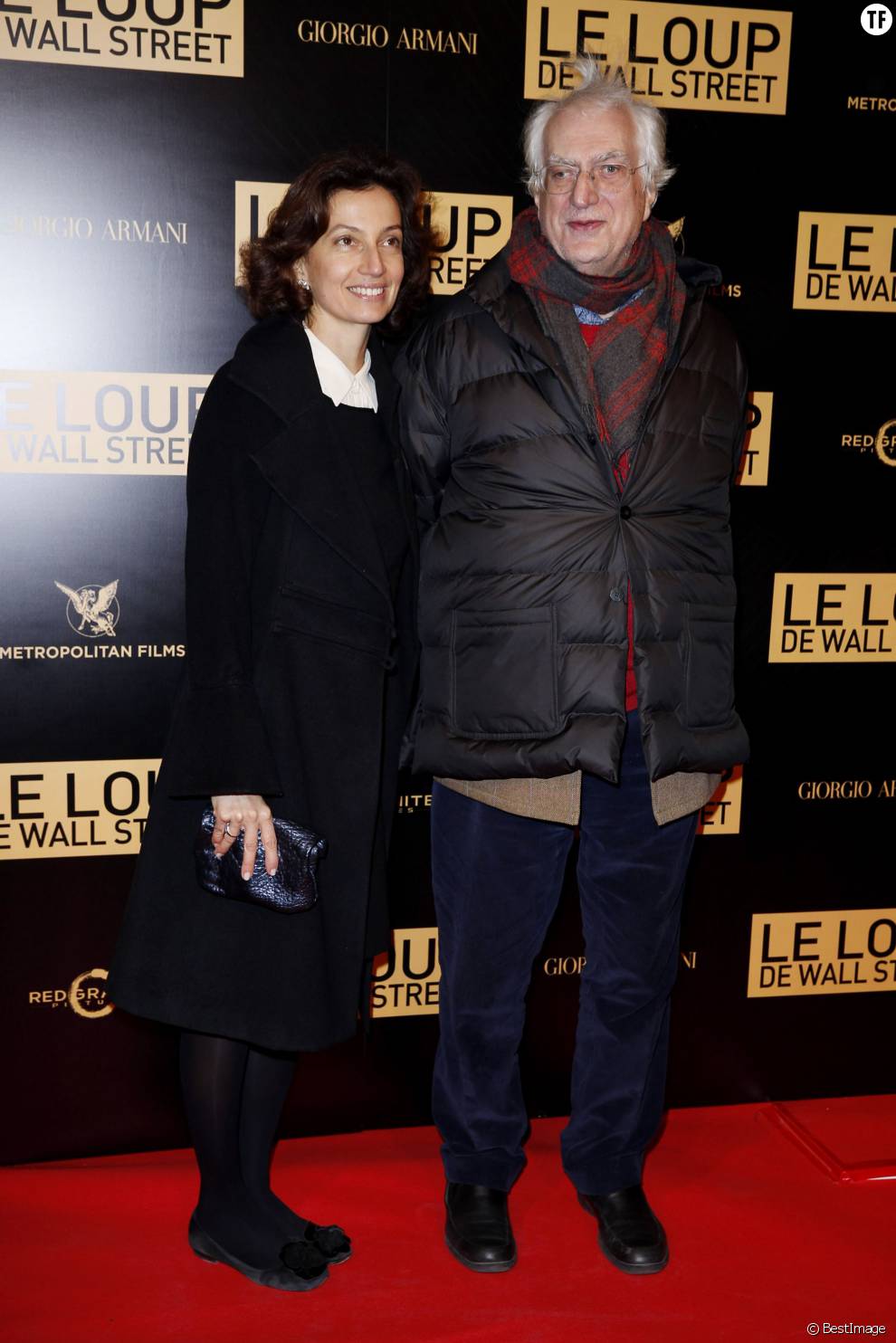  Bertrand Tavernier et Audrey Azoulay - Avant-premiere mondiale du film &quot;Le loup de Wall Street&quot; au cinema Gaumont Opera Capucines a Paris, le 9 decembre 2013.  