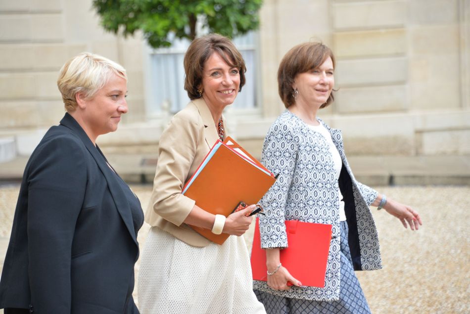 Pascale Boistard, Marisol Touraine et Laurence Rossignol à l'Élysée en 2014
