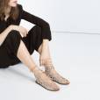   Sandales lacées à paillettes Zara, 39,95 euros   