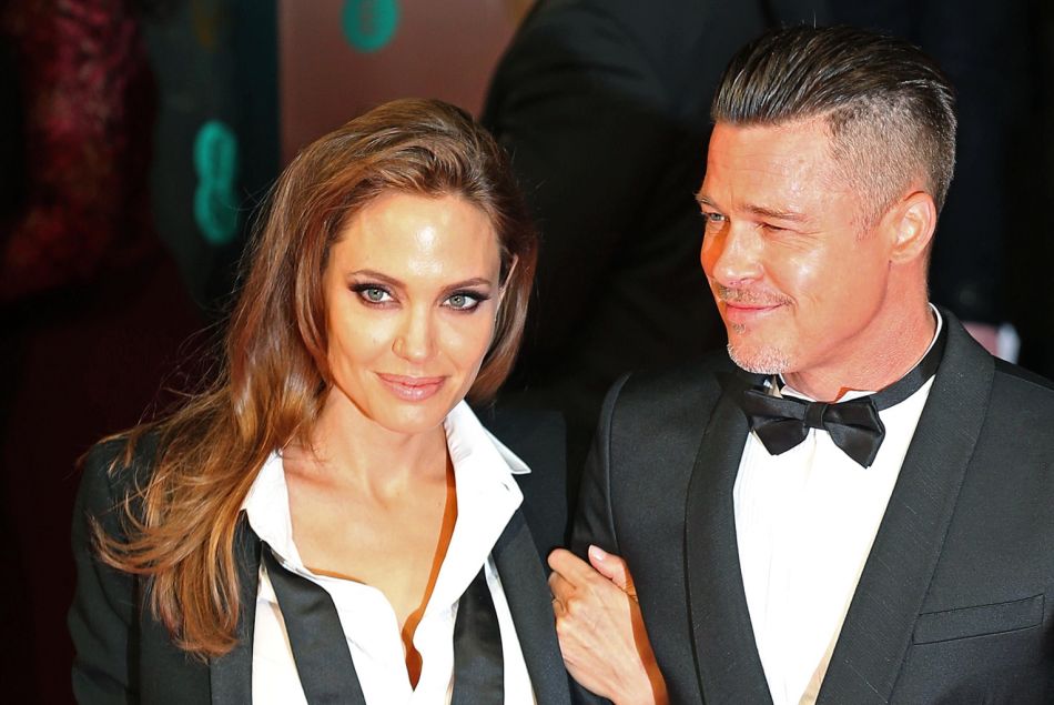 Brad Pitt et Angelina Jolie au BAFTA Awards en février 2014