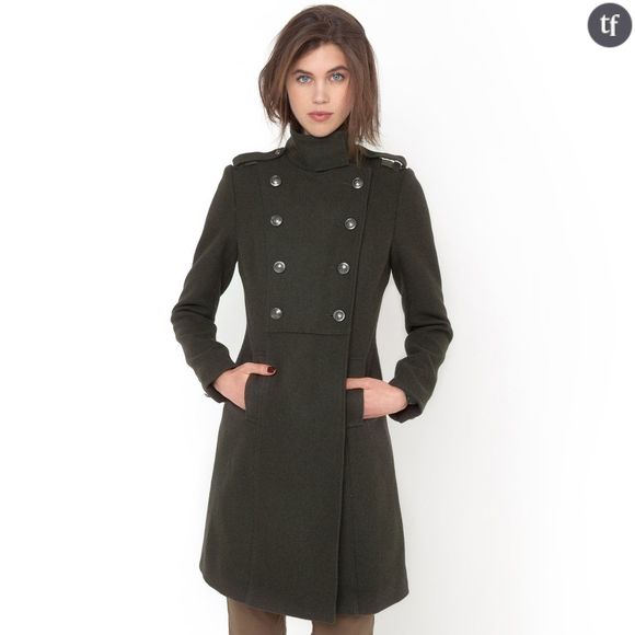 Manteau militaire kaki La Redoute 59,99 euros 