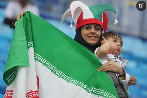 Supportrice iranienne au match Maroc-Iran, vendredi 15 juin, Coupe du Monde 2018 (Russie) 