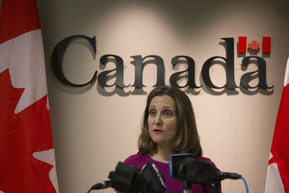 La ministre des Affaires Etrangères canadiennes Chrystia Freeland