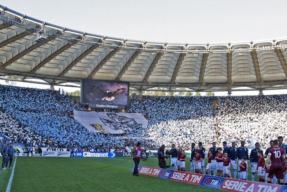 Match entre l'AS Rome et la Lazio en février 2014 au Stade olympique de Rome