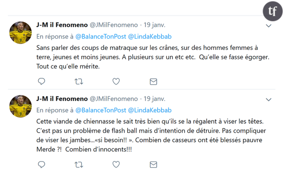 Les tweets d'insultes reçus par Linda Kebbab