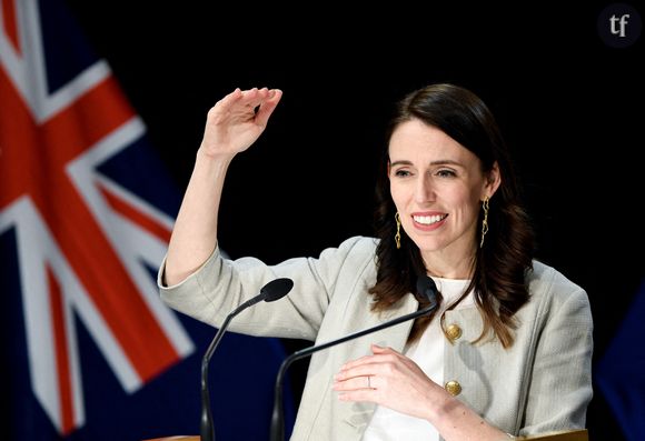 La Première ministre néo-zélandaise Jacinda Ardern lors d'une conférence de presse à Wellington le 14 août 2020