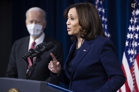 Kamala Harris en visite au Pentagone à Arlington le 10 février 2021.