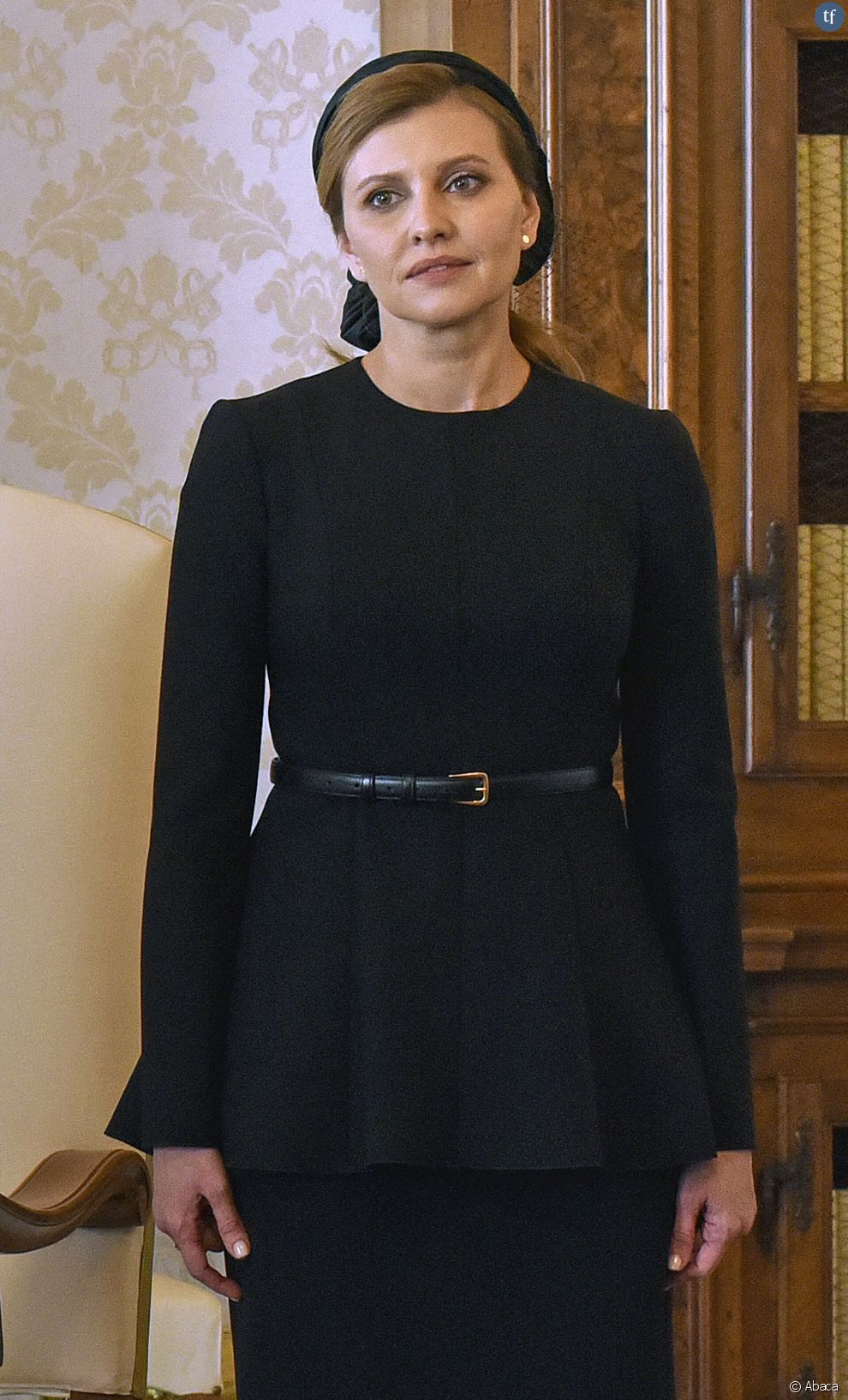  Olena Zelenska lors de la visite du président Volodymyr Zelensky au Vatican le 8 février 2020 