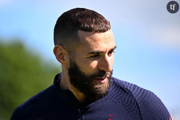 Karim Benzema à l'entraînement avec l'équipe de France, 2022