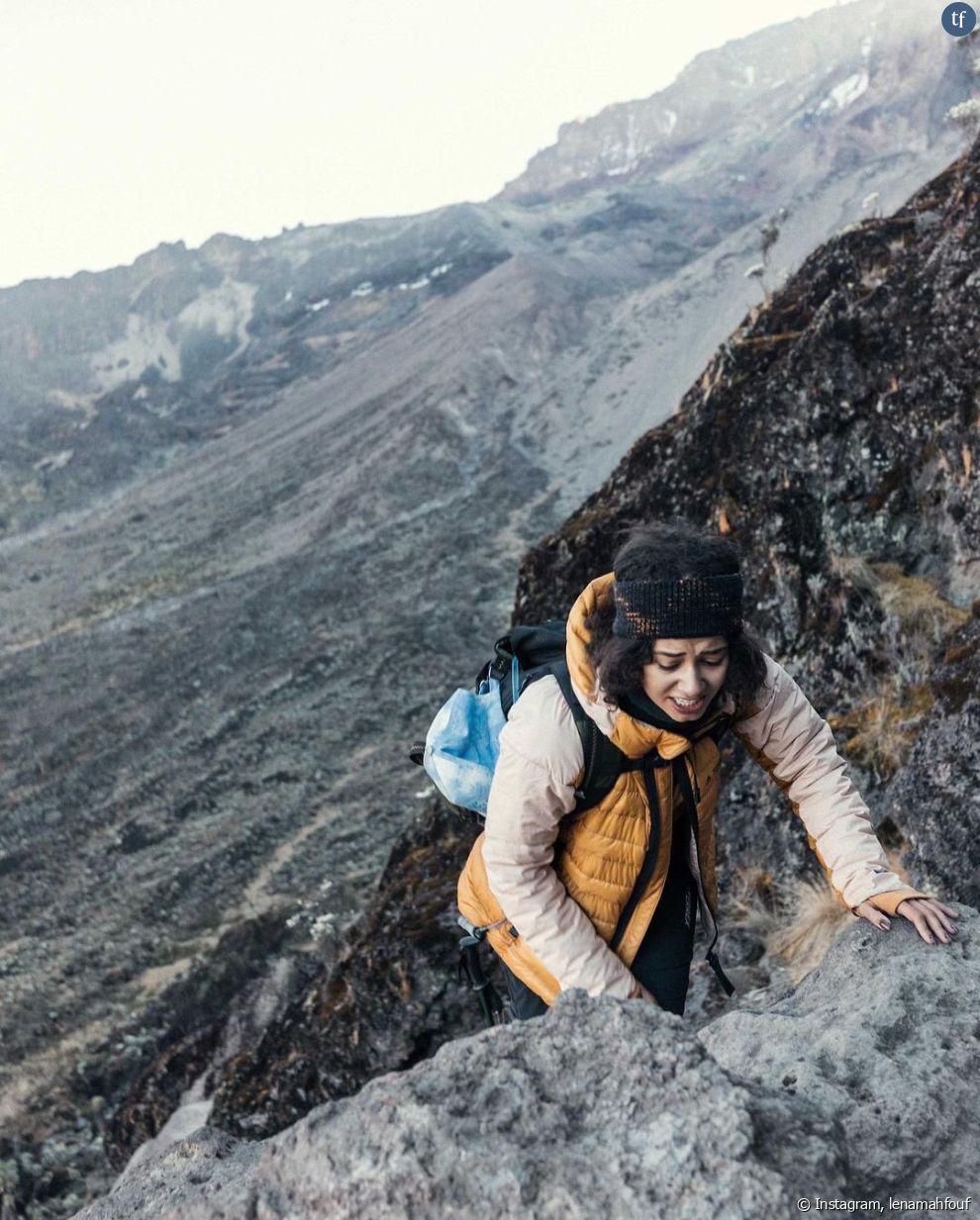Léna Situations lors de sa randonnée au Kilimandjaro via son Instagram le 16 novembre 2021.
