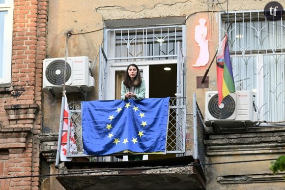 Mariam Kvaratskhelia, 31 ans, cofondatrice du groupe de défense des droits LGBTQ Tbilisi Pride à Tbilissi le 29 mai 2024