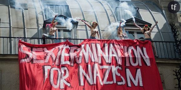 Femen joue la provocation à la manif d'extrême droite à Paris