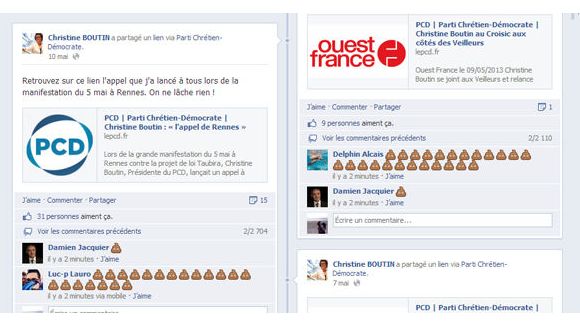 Christine Boutin, cible d’une attaque de cacas virtuels sur Facebook